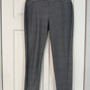 Michael Kors Women's Black & White Checkered Skinny Pull On Pants sz M